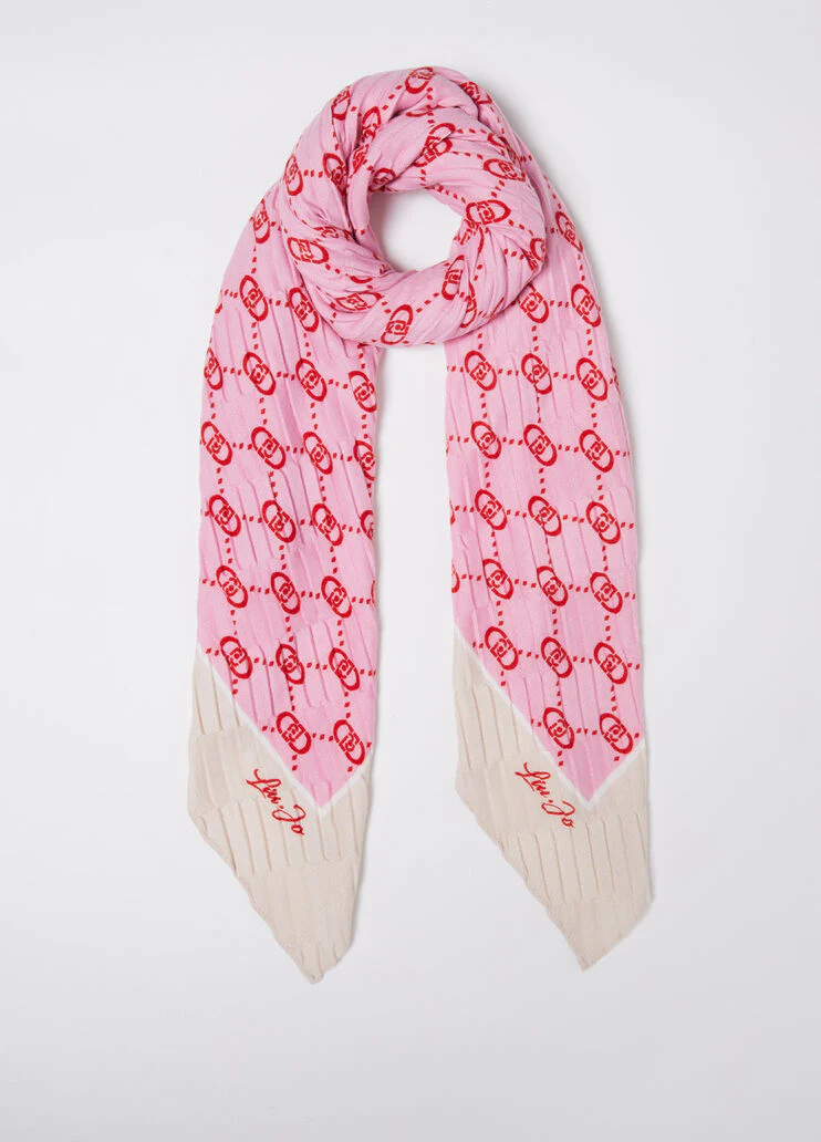 Pleated monogram foulard