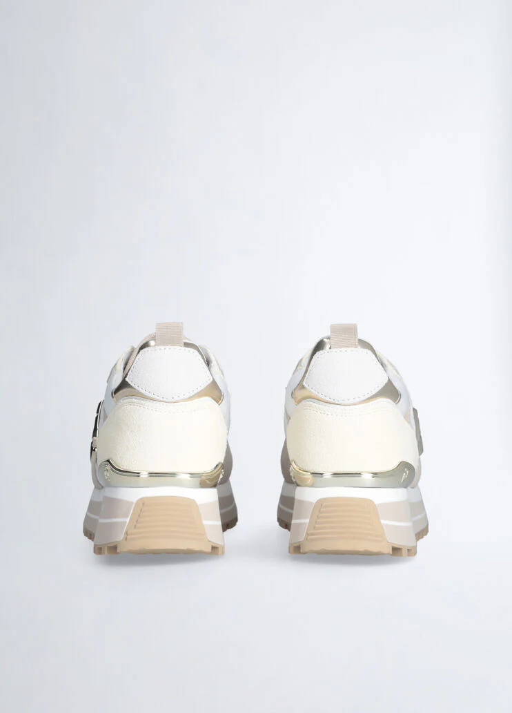 Suede and mesh platform sneakers