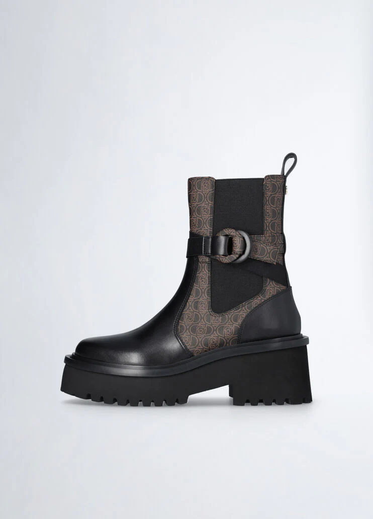 Monogram-patterned Beatle boots
