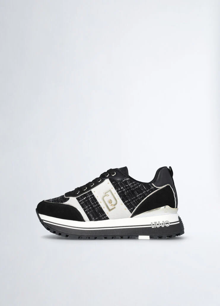 Tweed platform sneakers