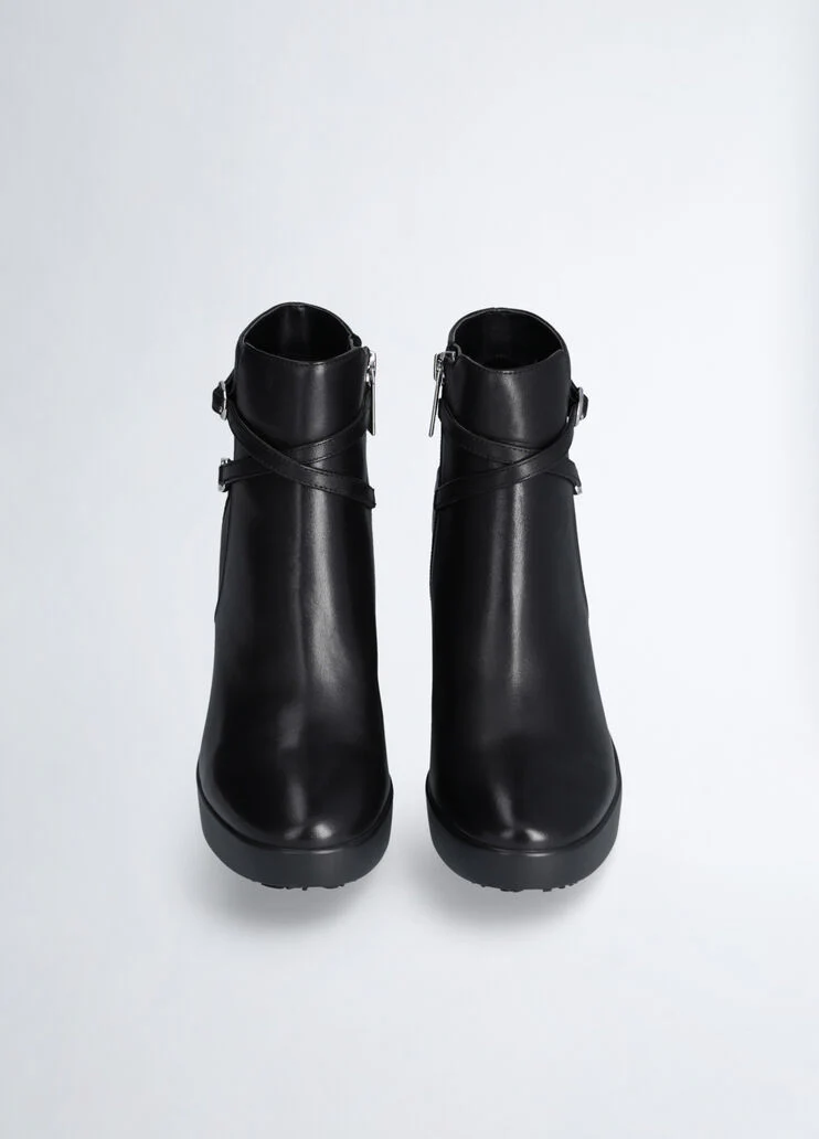 Black ankle boots in leather