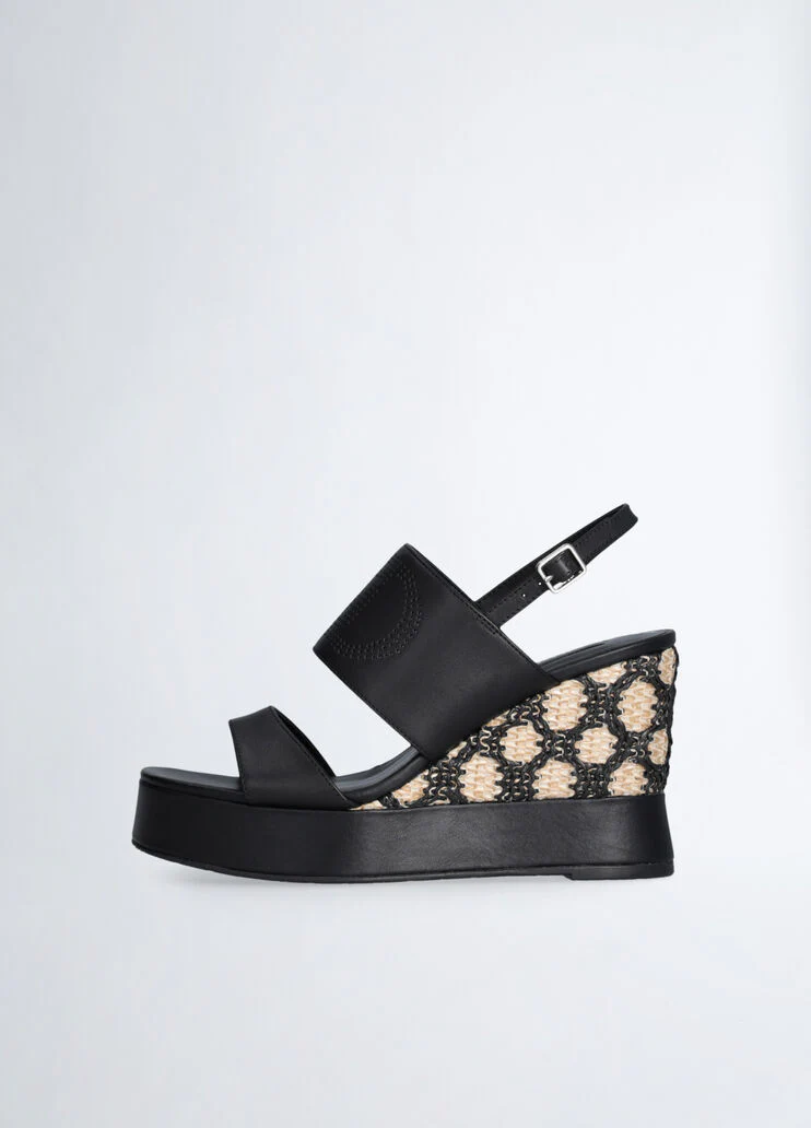 Raffia wedge sandals