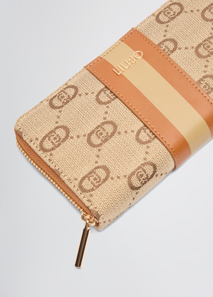 Jacquard zip-around wallet