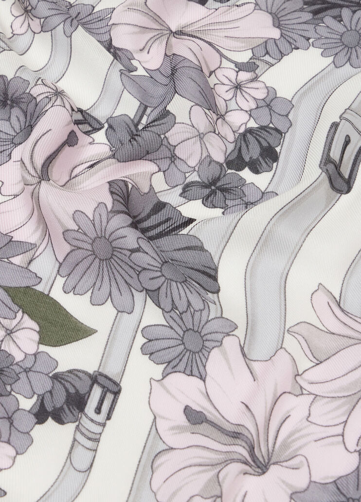 Black floral foulard