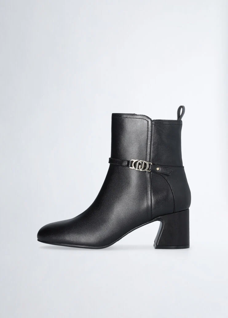 Black ankle boots in leather