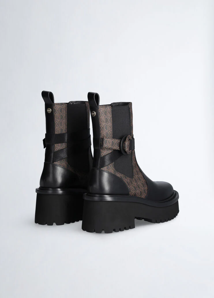 Monogram-patterned Beatle boots