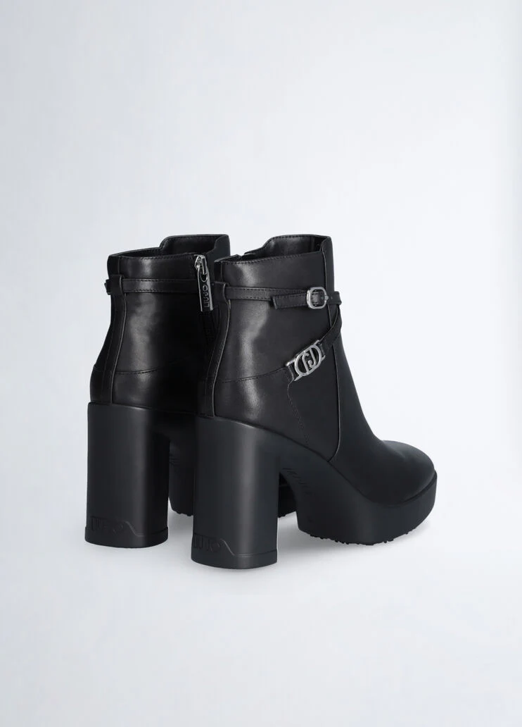 Black ankle boots in leather