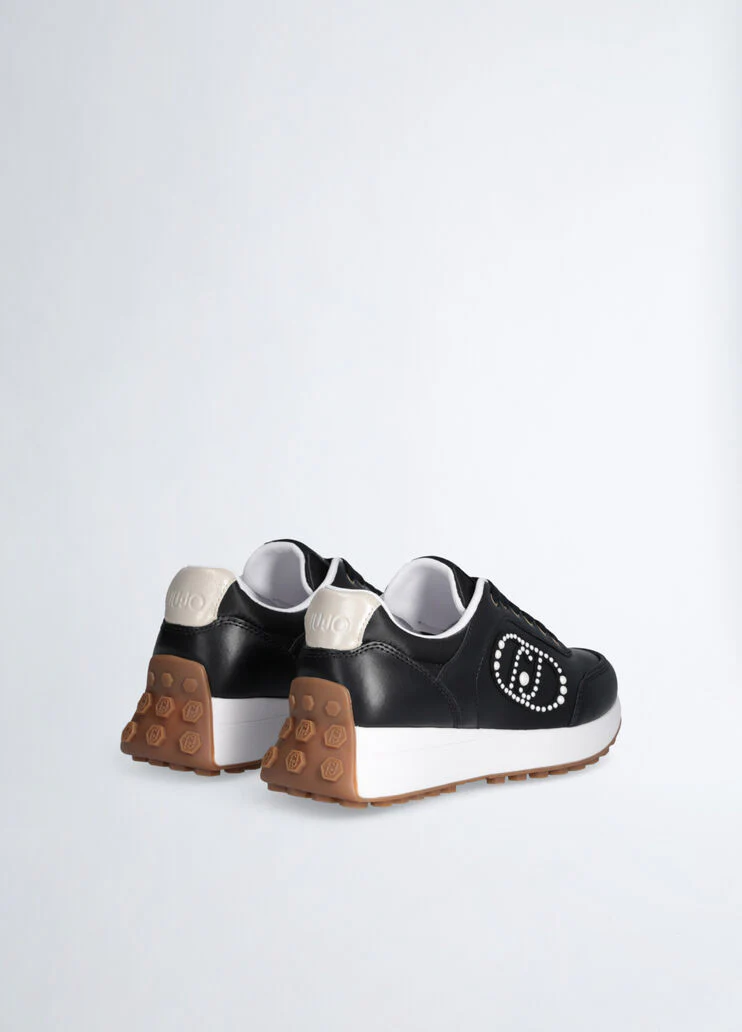 Black leather sneakers