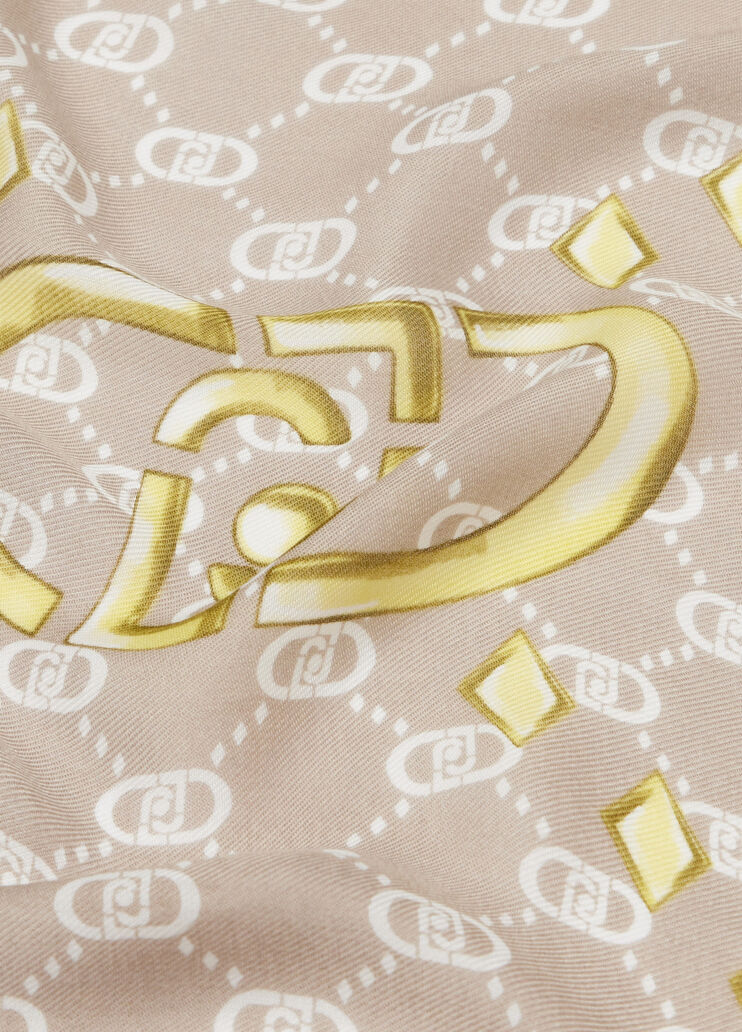 Beige stole with logo
