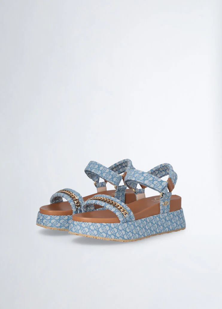 Monogram platform sandals