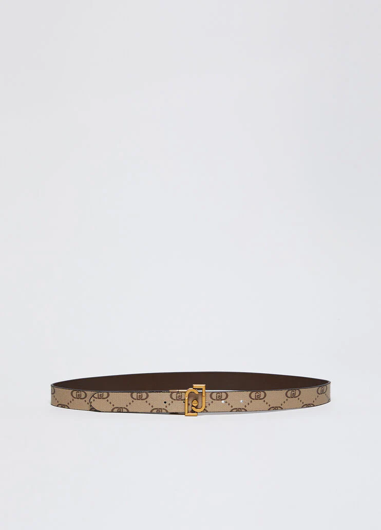 Reversible belt with logo buckle