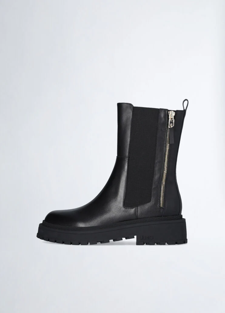 Black ankle boots with zip