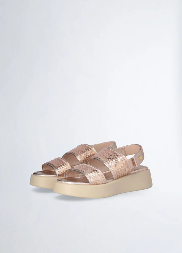 platform sandals with sequins