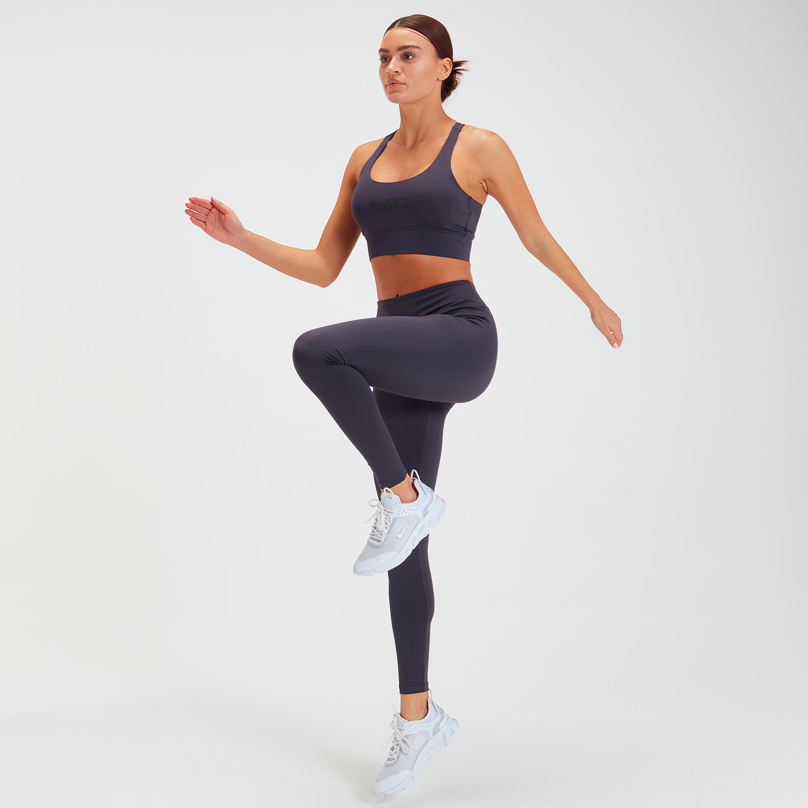 MP Women's Tonal Graphic Sports Bra - Gun Metal