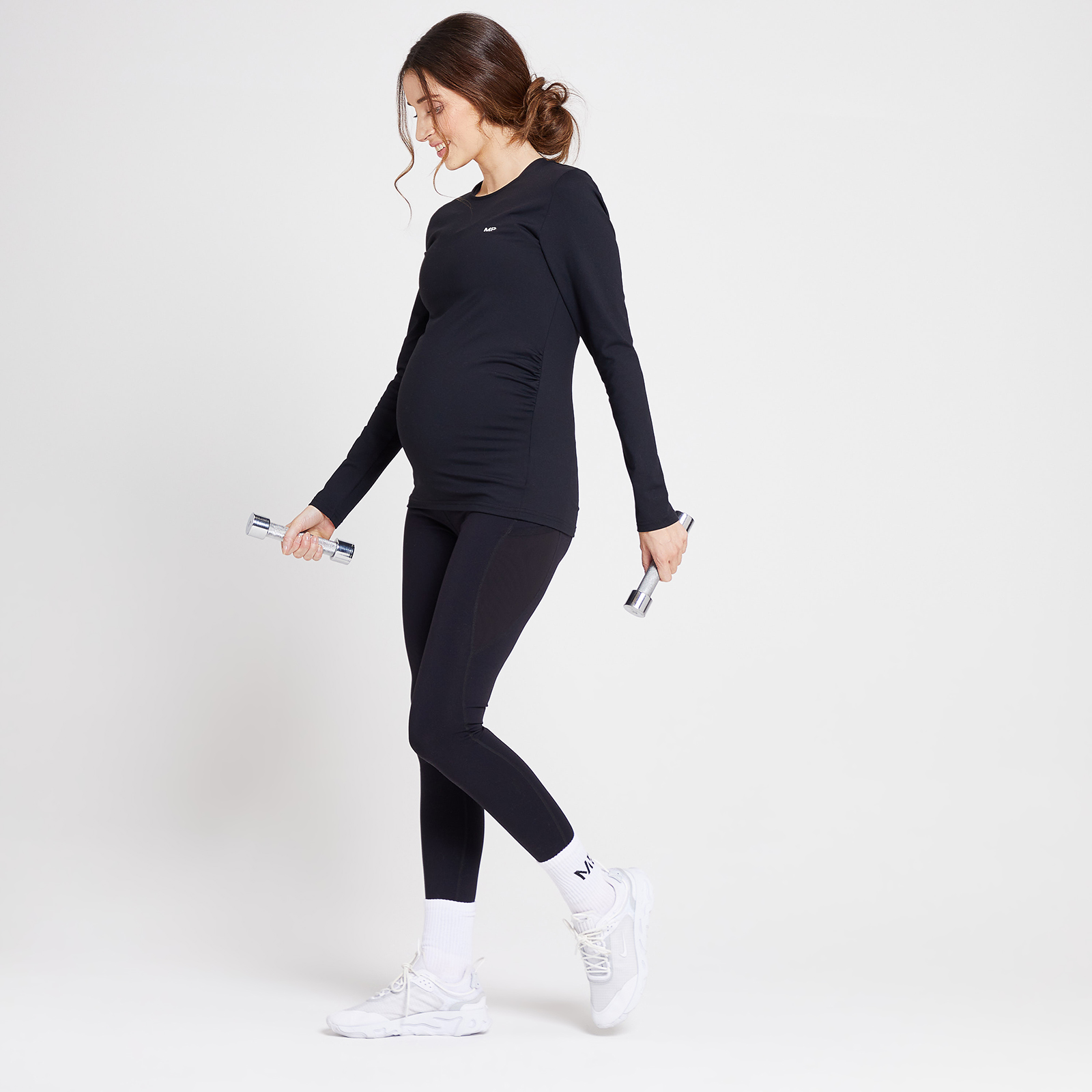 MP Women's Power Maternity Long Sleeve Top Multipack - Black/White