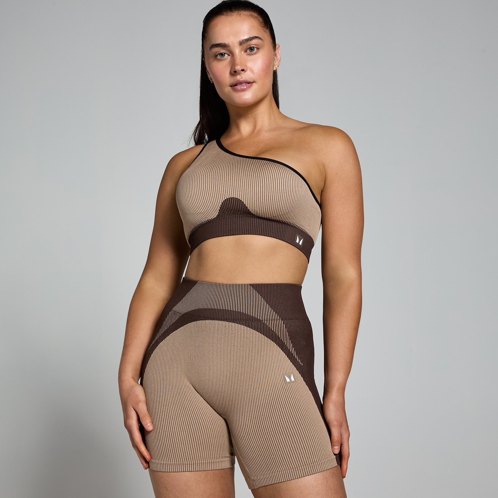 MP Women's Contrast Rib Seamless Bra - Cashmere/Espresso