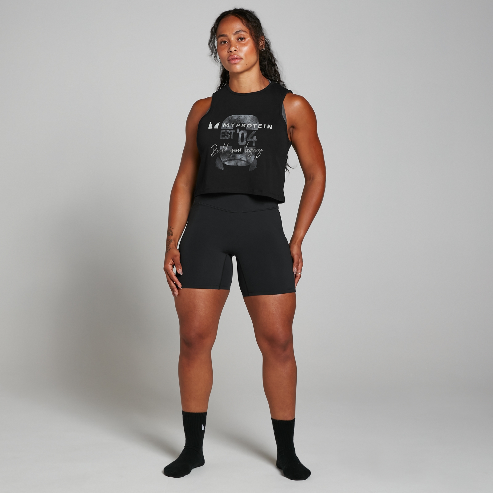 MP Women's Origin Graphic Crop Vest Washed Black