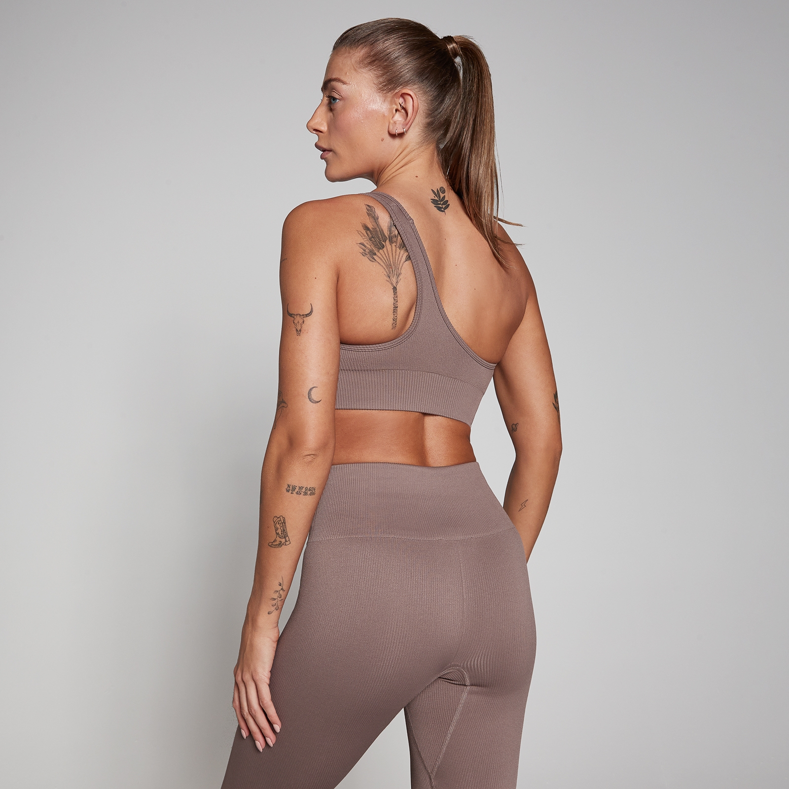 MP Women's Tempo Rib Seamless Asymmetric Bra - Hazelnut