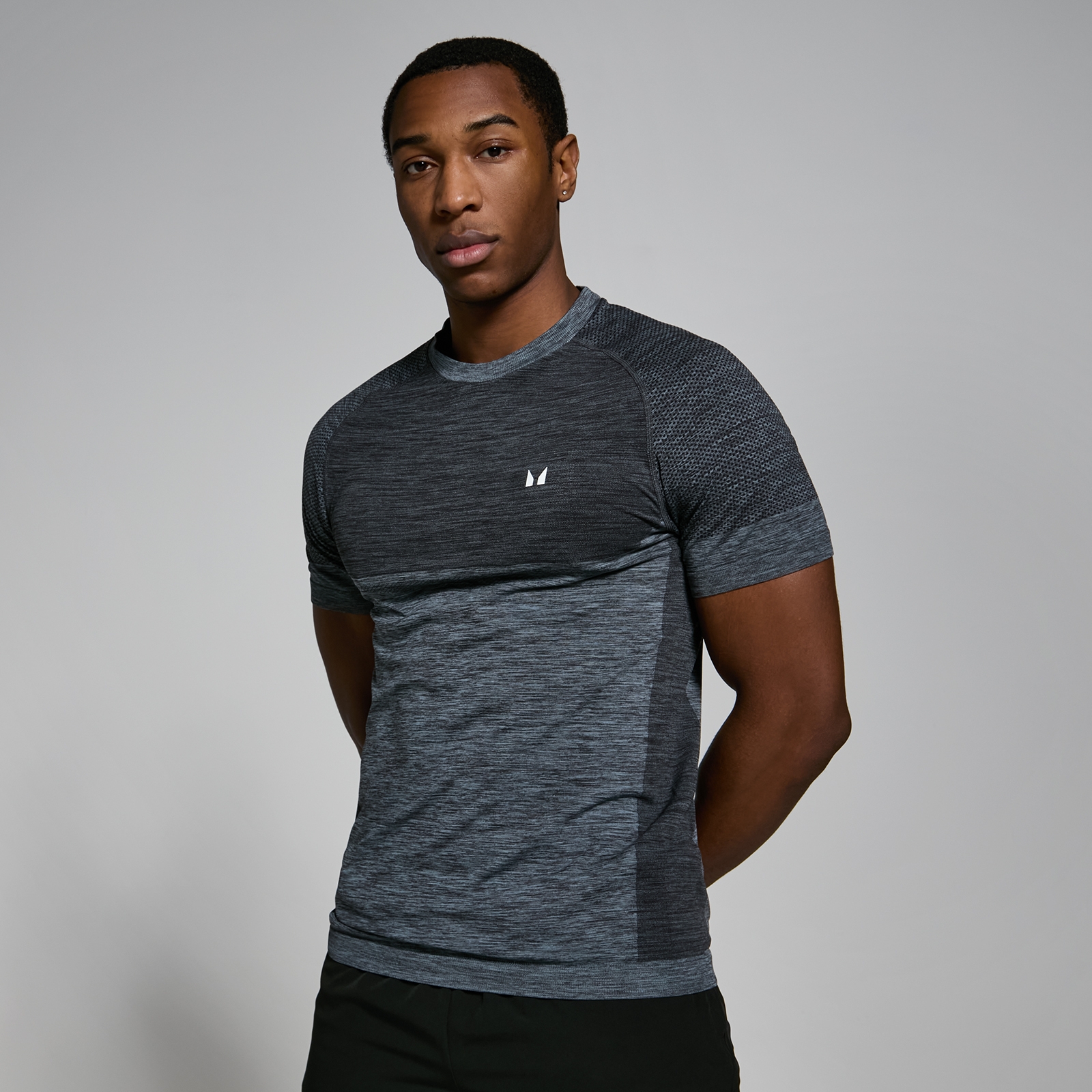 MP Men's Seamless Short Sleeve T-Shirt - Black Marl