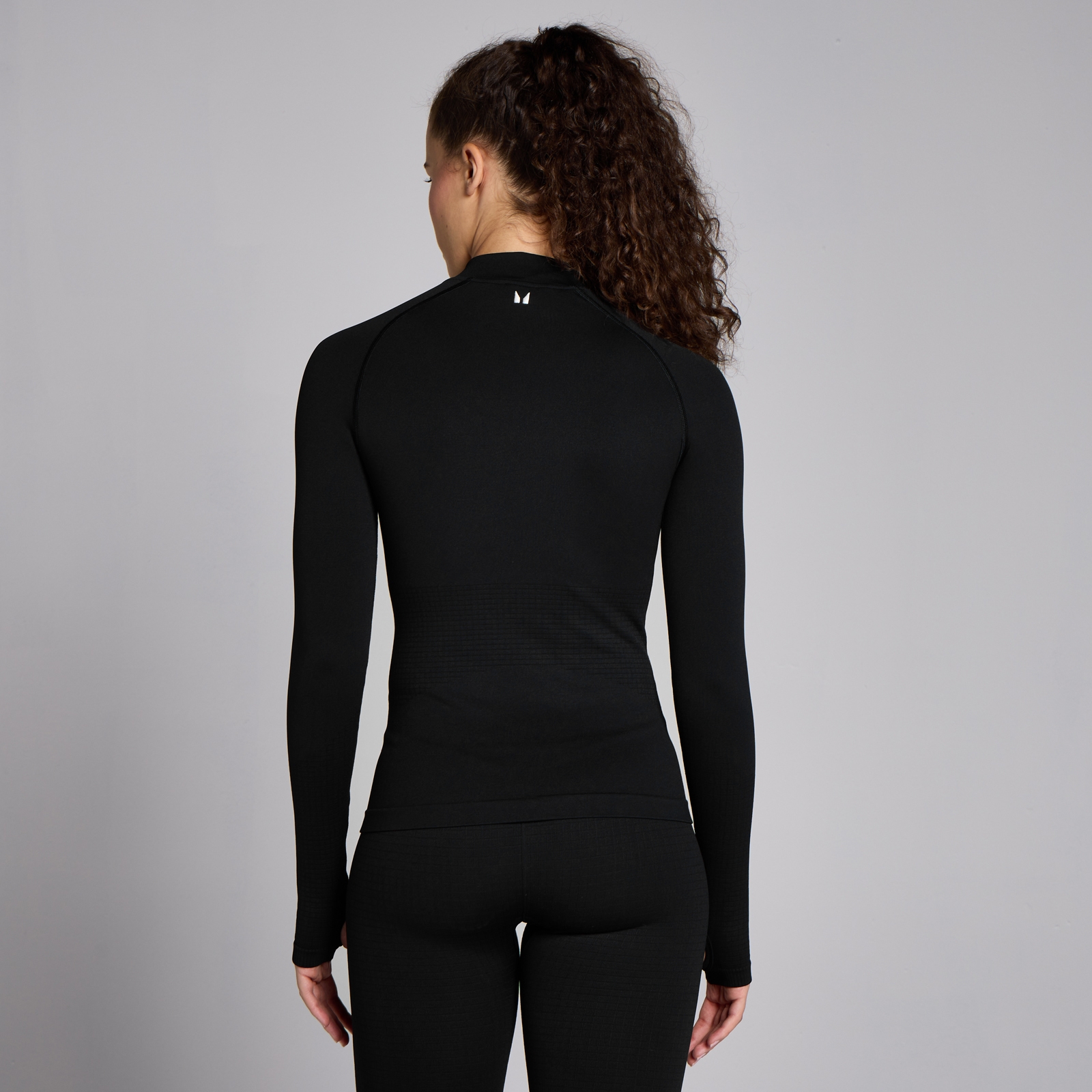 MP Women's Lifestyle Waffle Seamless Long Sleeve Top - Black