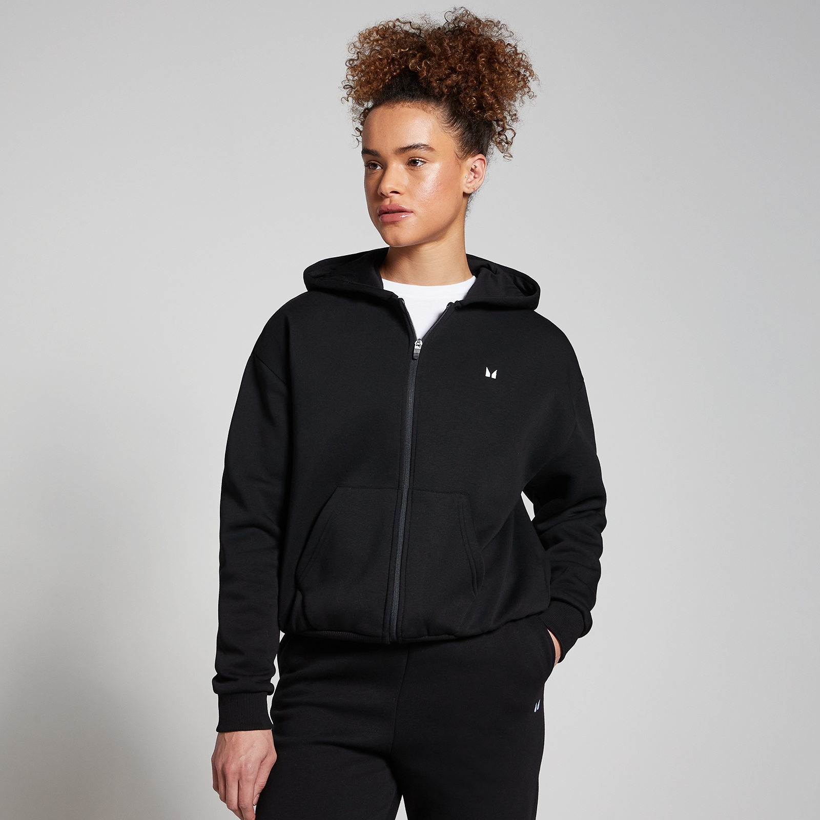 MP Women's Basics Zip Through Hoodie - Light Grey Marl