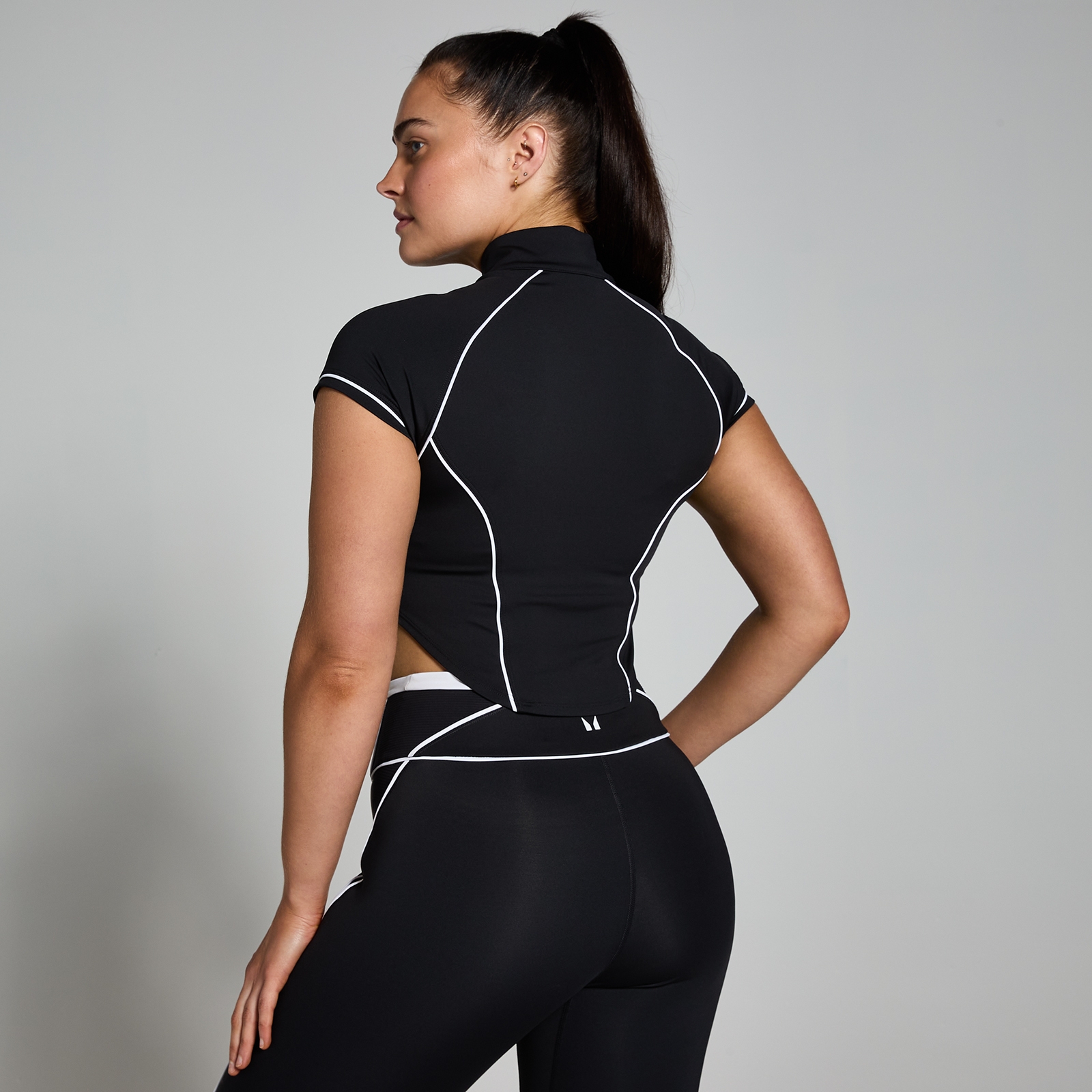 MP Women's Tempo Contrast Piping 1/4 Zip Top - Black