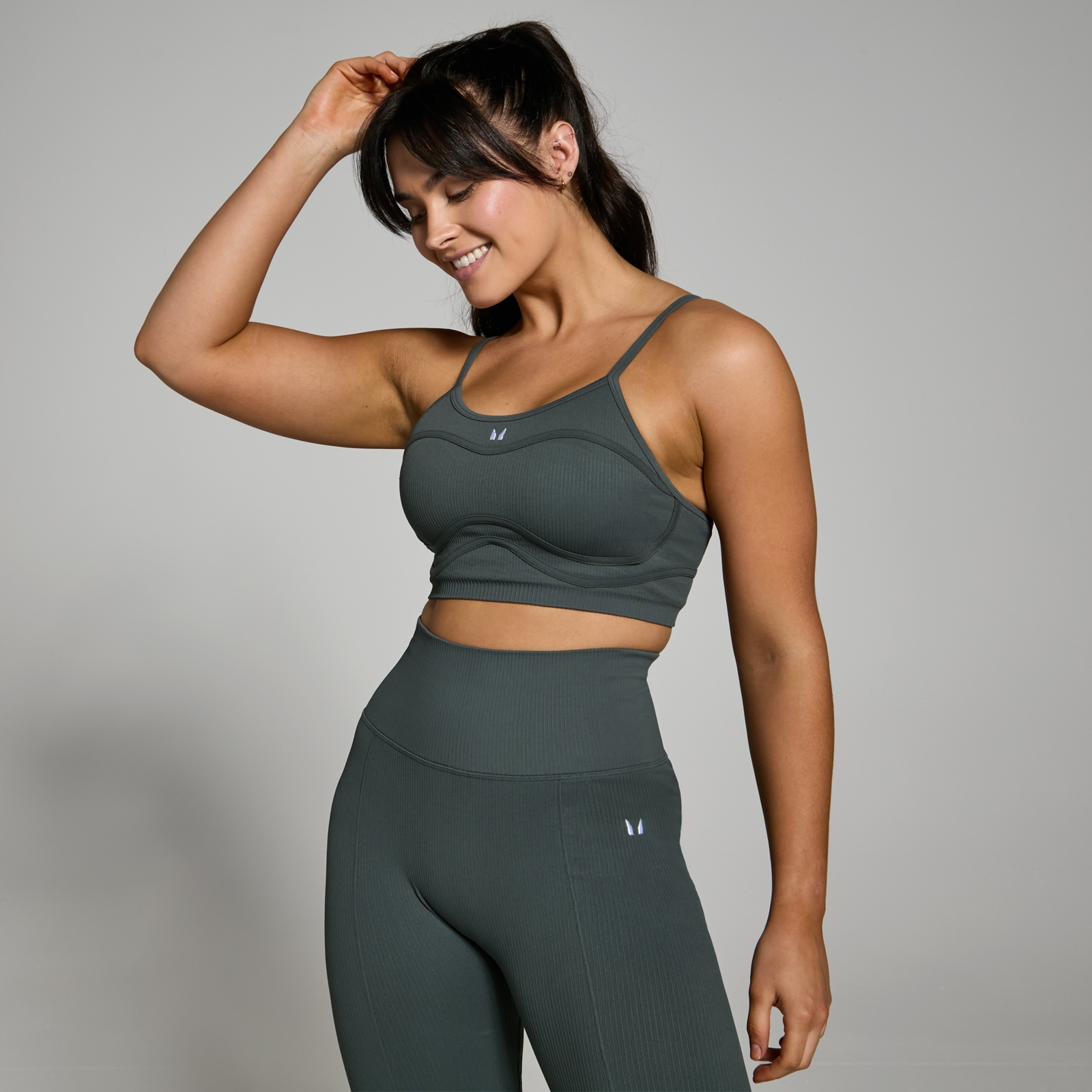 MP Women's Lifestyle Ribbed Bra - Light Grey