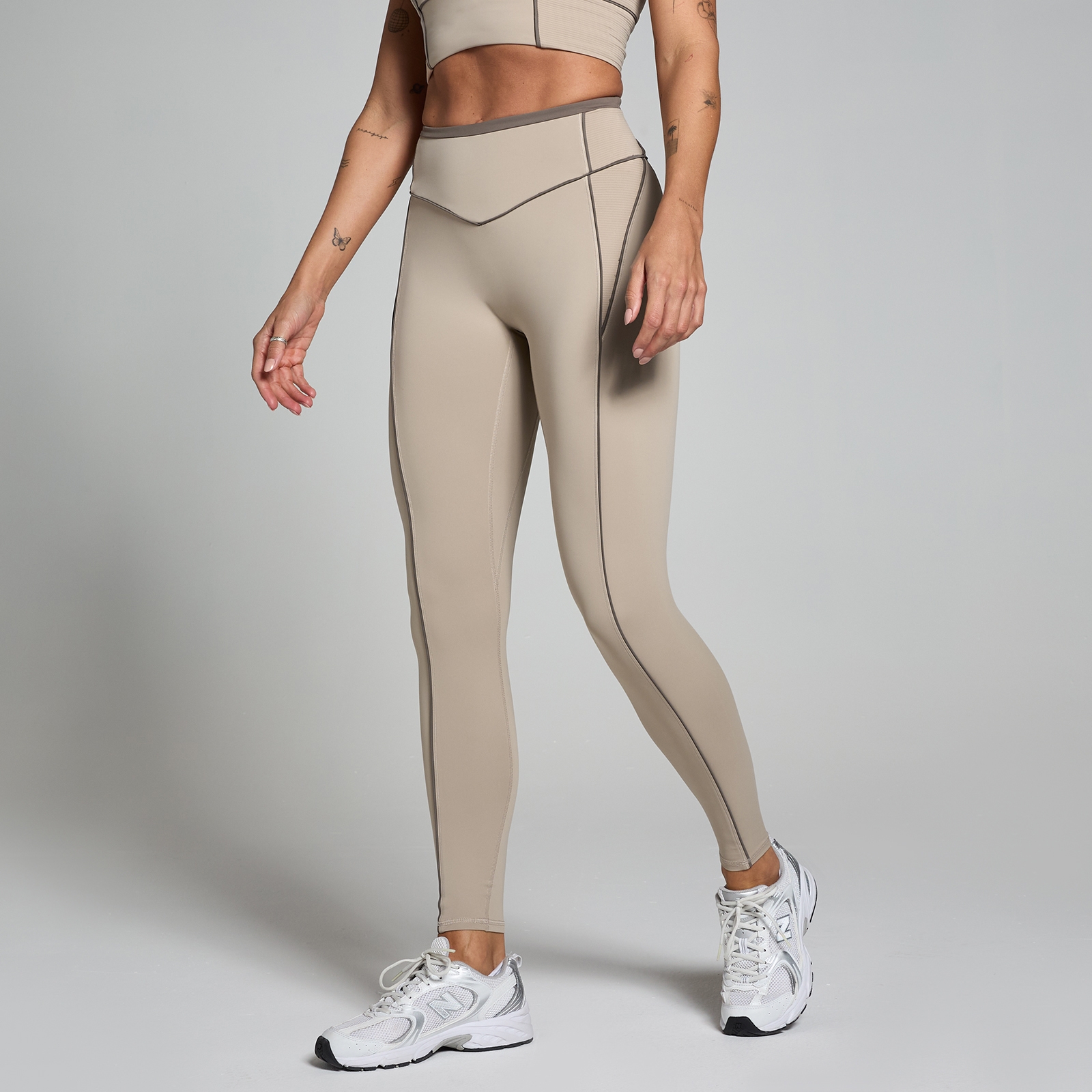 MP Women's Tempo Contrast Texture Leggings - Cashmere