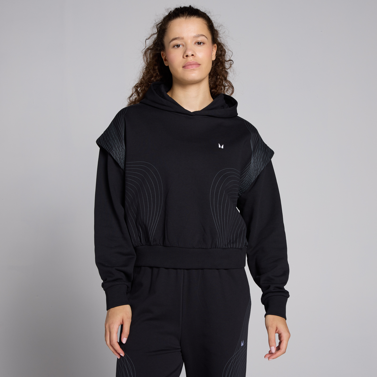 MP Women's Tempo Graphic Crop Hoodie - Dark Olive