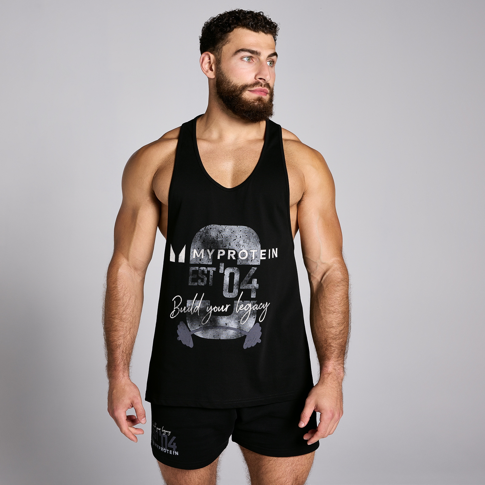 MP Men's Origin Graphic Stringer - Grey Marl