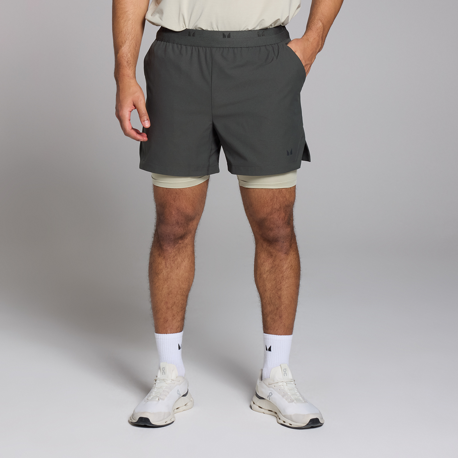 MP Men's Tempo 2 in 1 Graphic Shorts - Washed Black