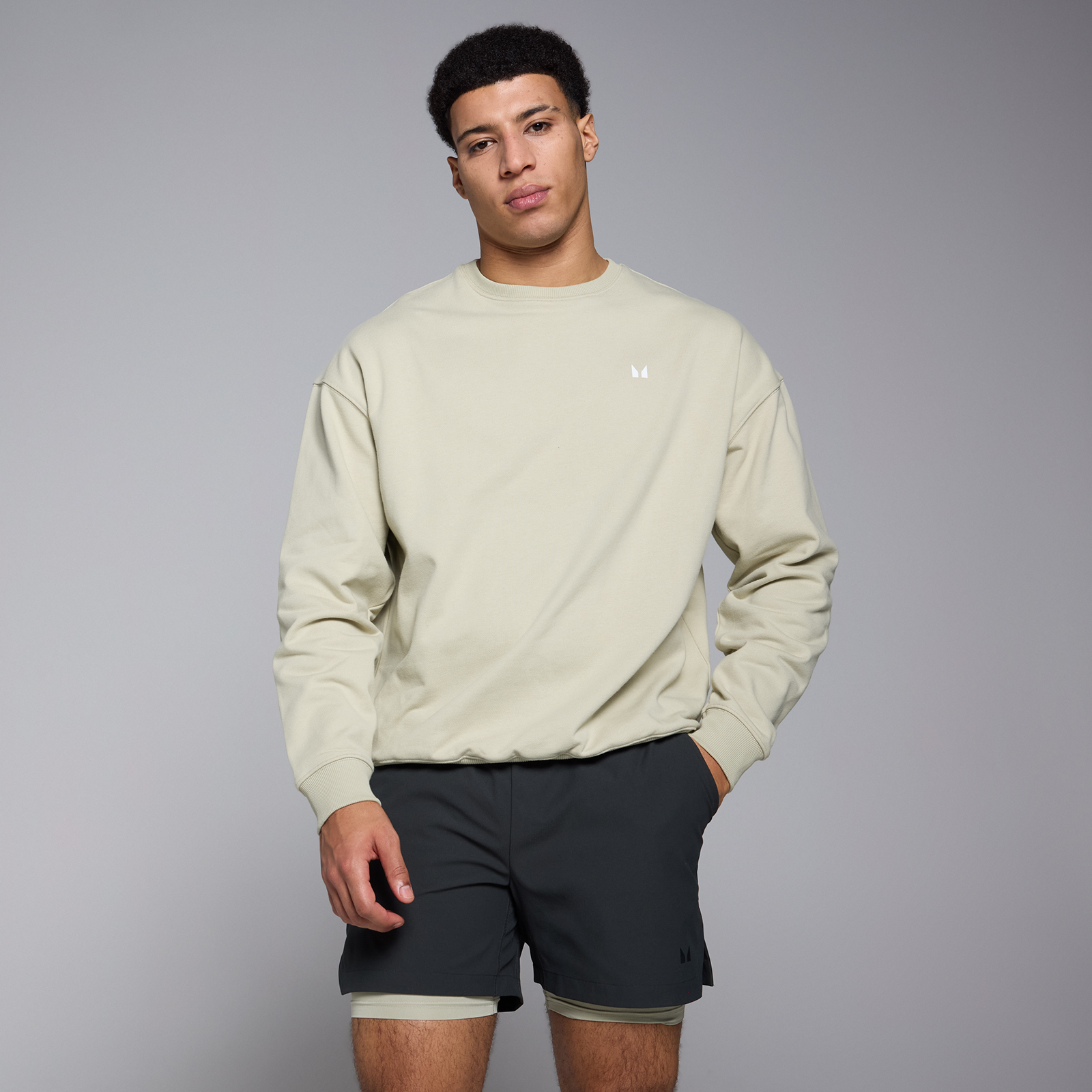 MP Men's Tempo Oversized Graphic Sweatshirt - Salt Grey