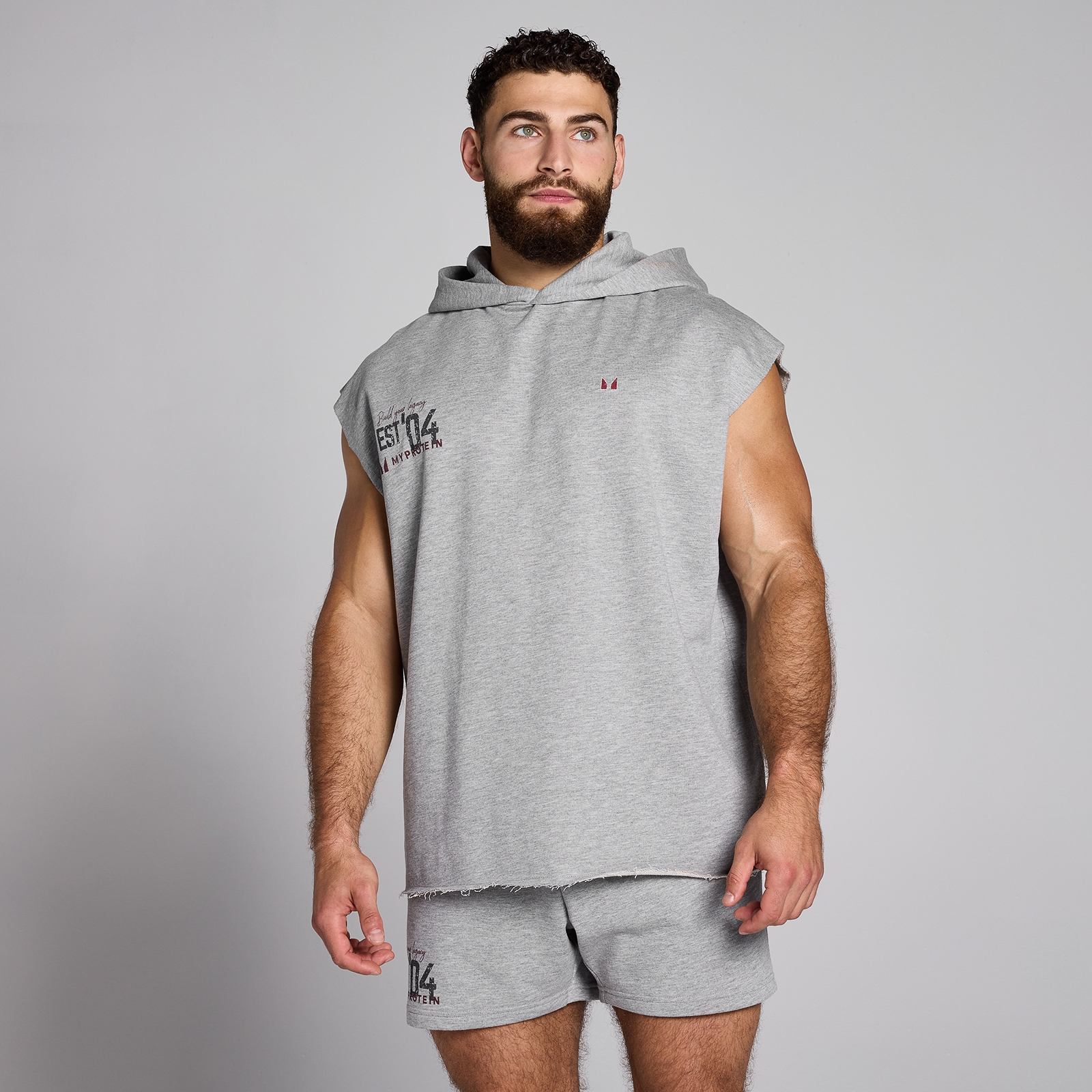 MP Men's Origin Graphic Hooded Vest - Grey Marl
