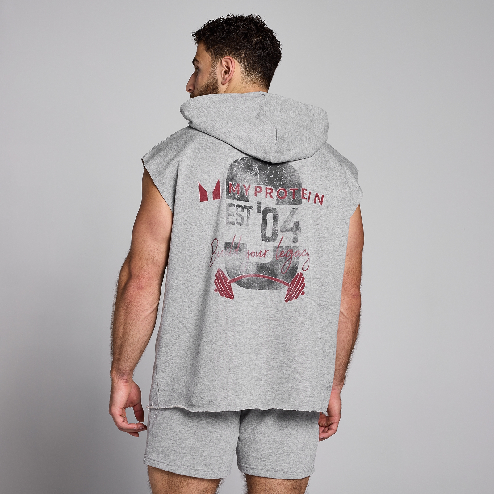 MP Men's Origin Graphic Hooded Vest - Grey Marl