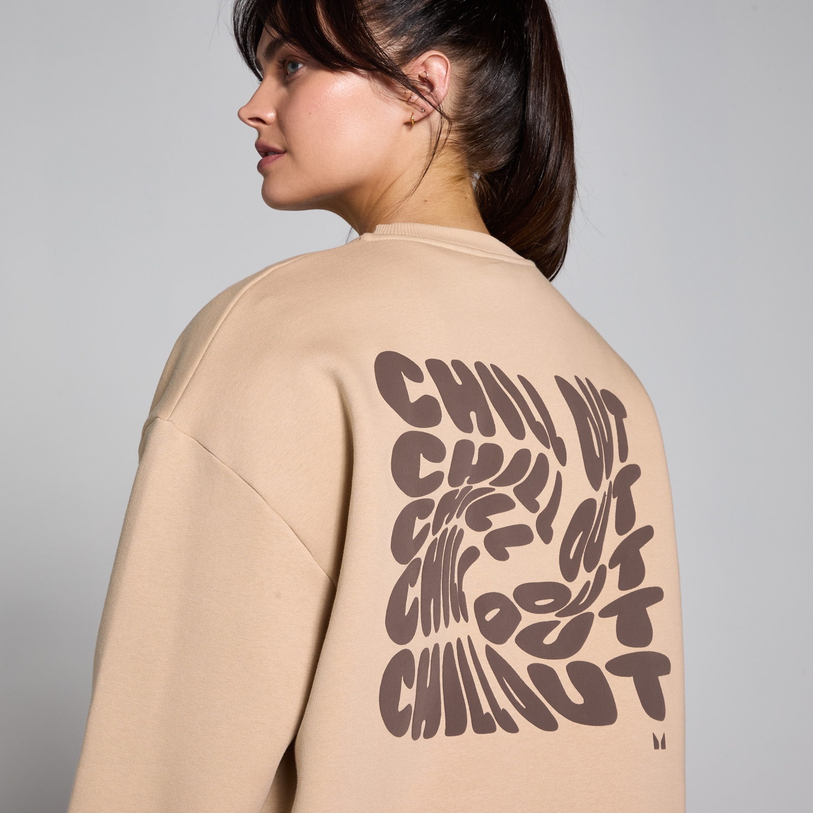MP Women's Tempo Oversized Chill Out Graphic Sweatshirt - Cream