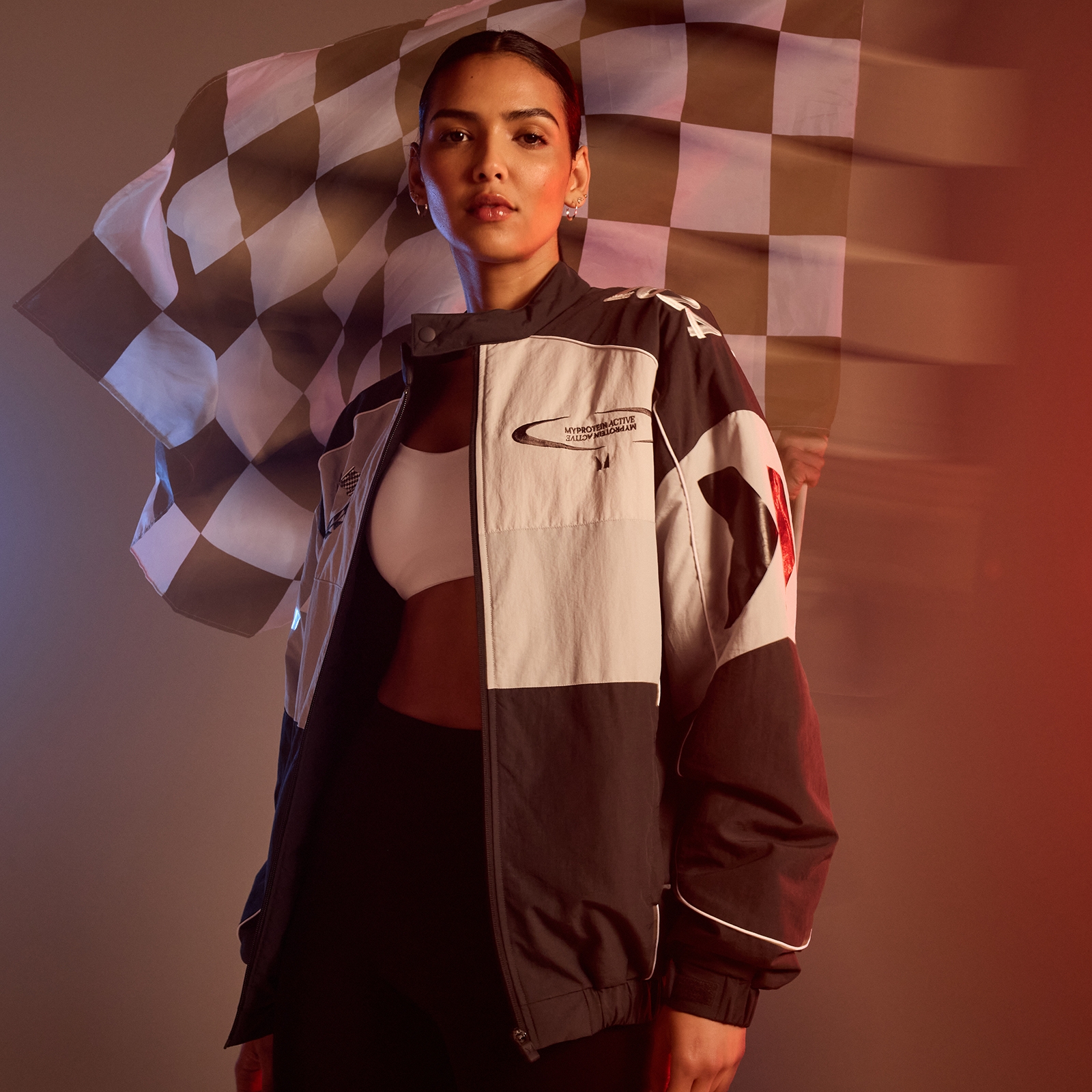 MP Women's Racing Bomber Jacket – Black