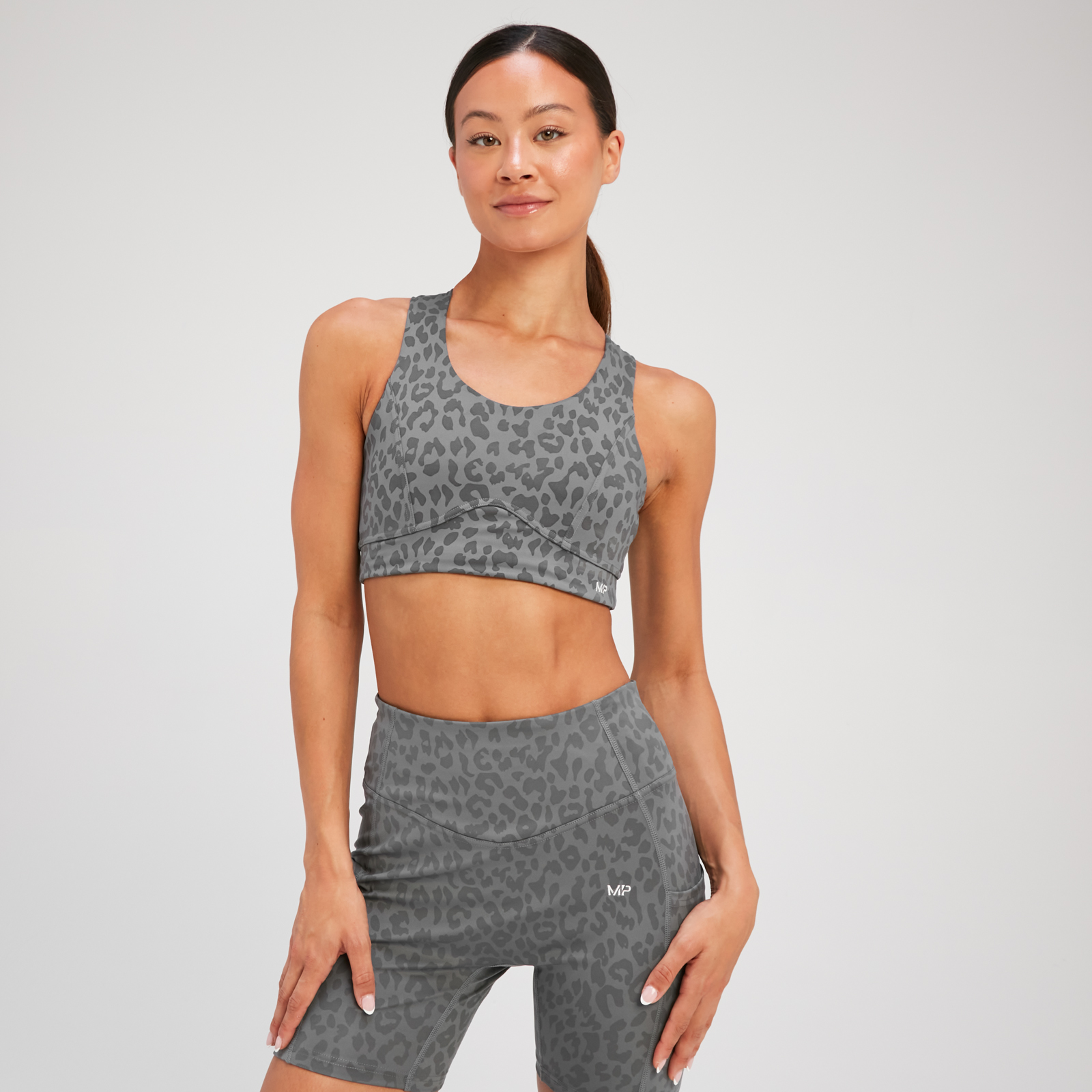 MP Women's Tempo Animal Print Sports Bra - Black