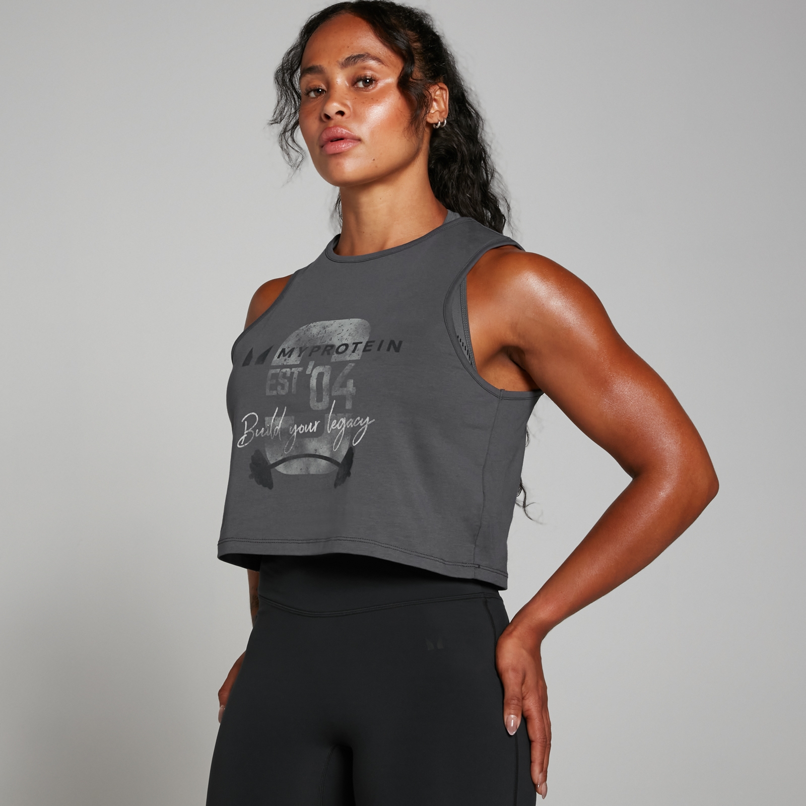 MP Women's Origin Graphic Crop Vest Washed Black