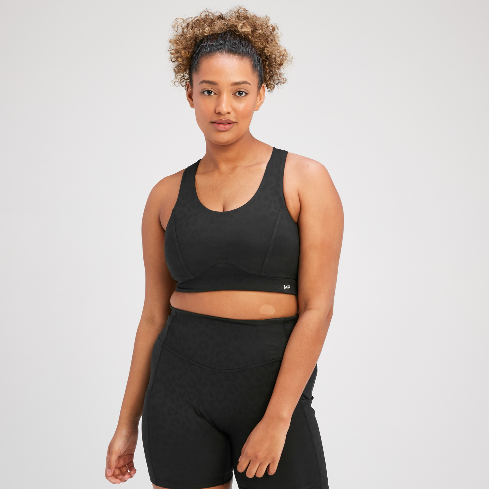 MP Women's Tempo Animal Print Sports Bra - Black