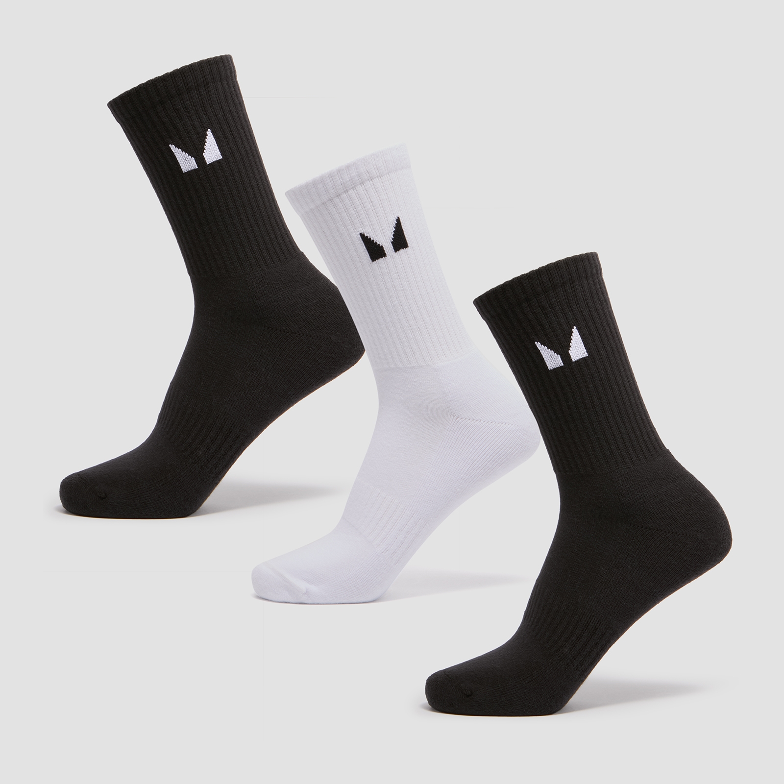 MP Unisex Crew Socks (3 Pack) - Black/White