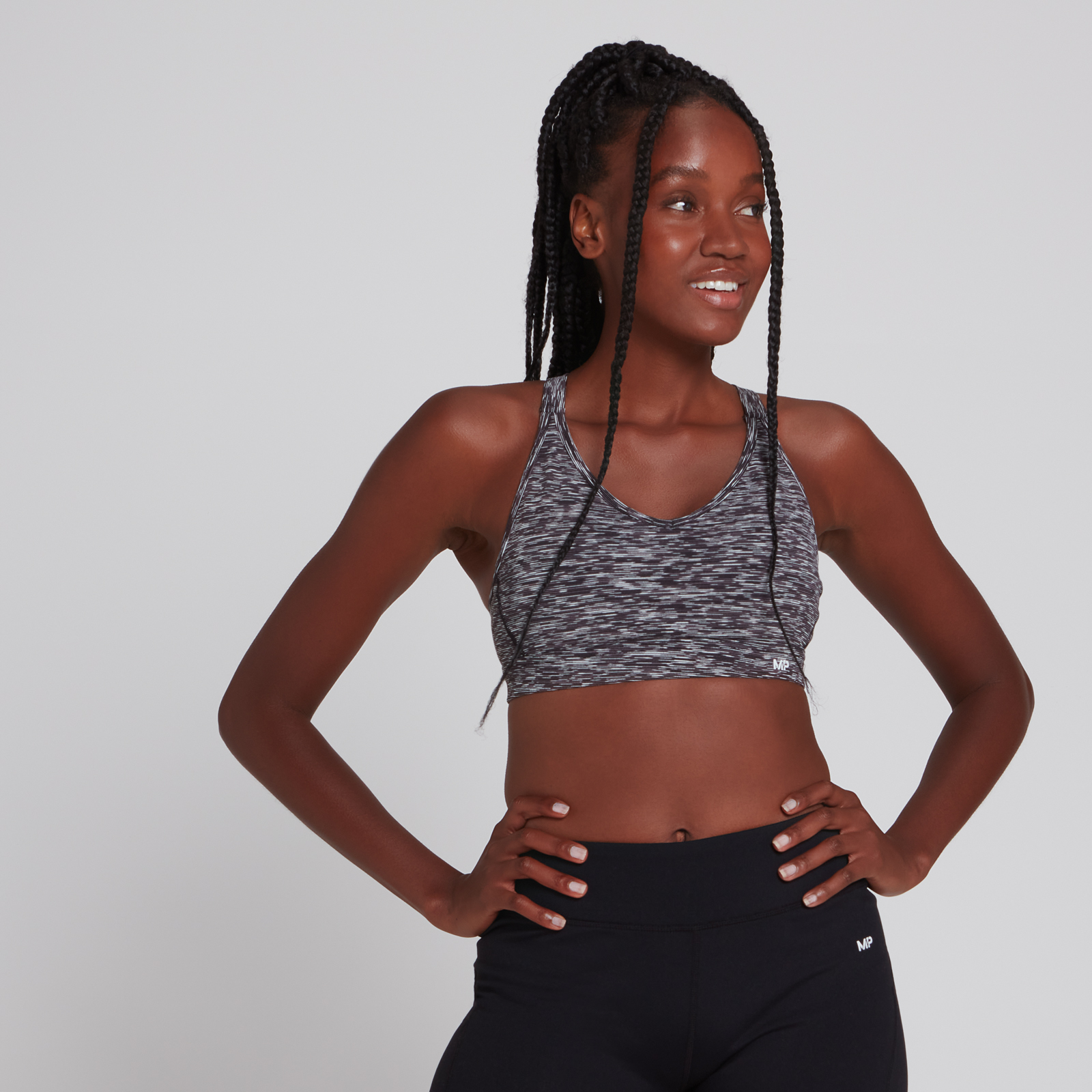 MP Power Mesh Sports Bra - Black Space Dye