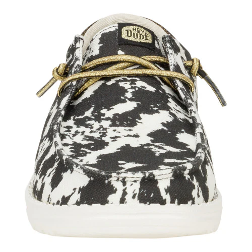 Wendy Funk Cowgirl - White/Black Cow Print
