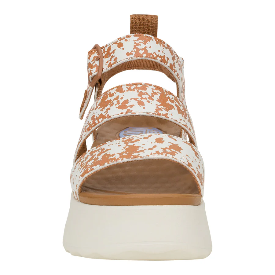 Delray Buckle Animal - Tan/White