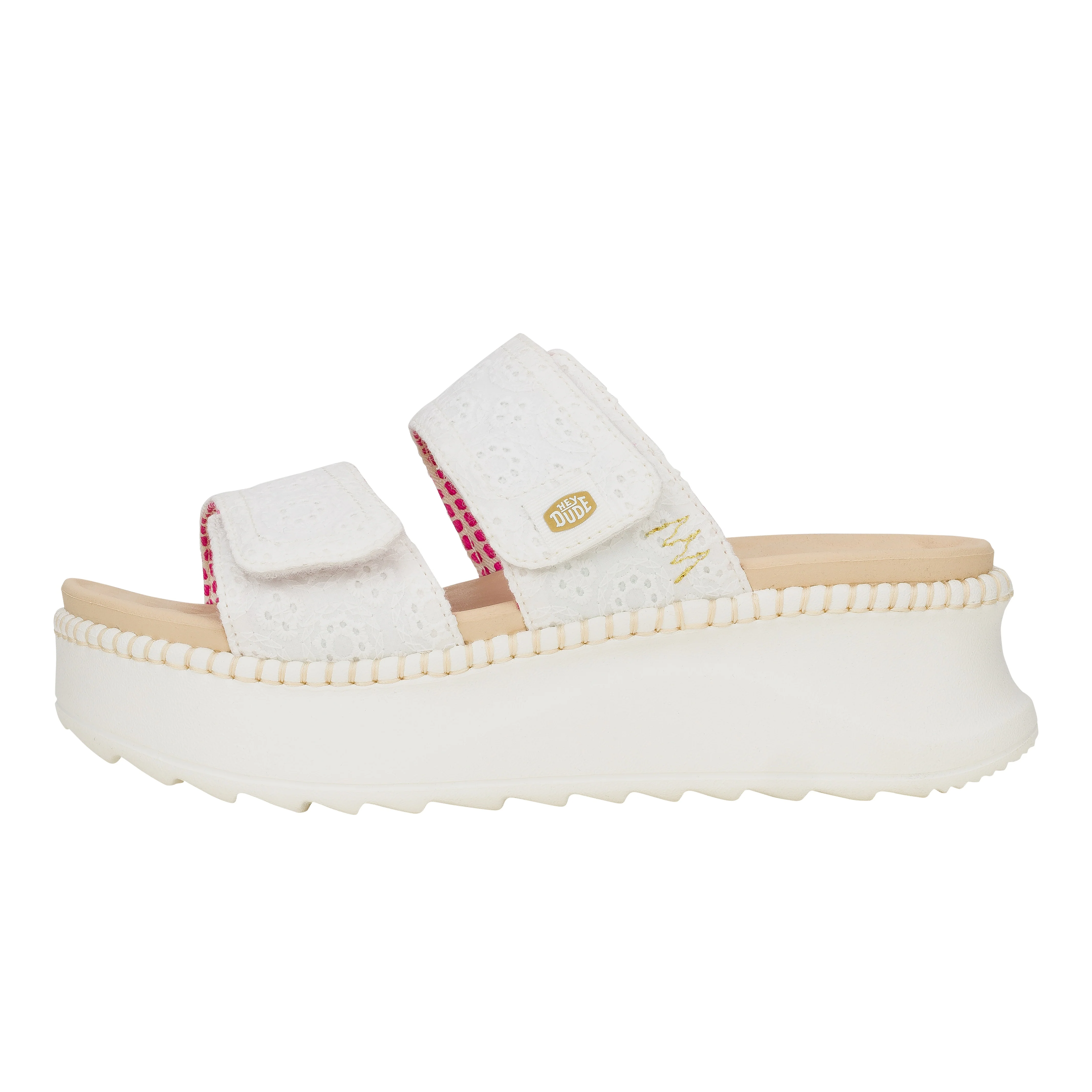 Delray Slide Eyelet - White