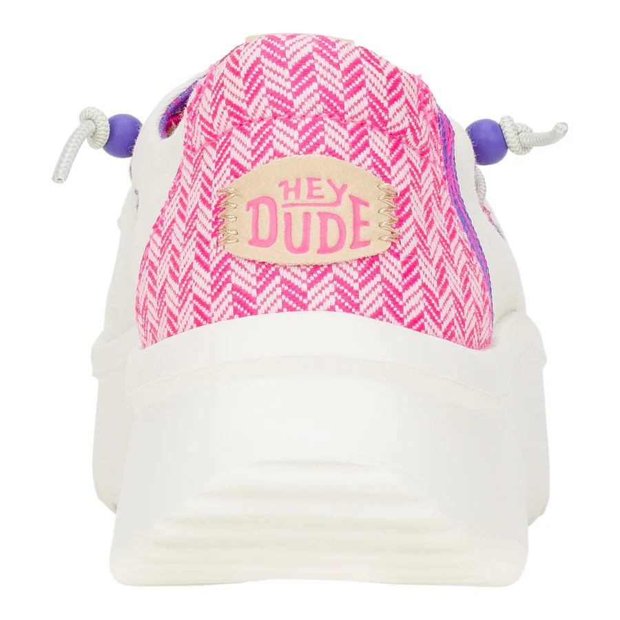 Wendy Peak Chambray Woven - White/Pink