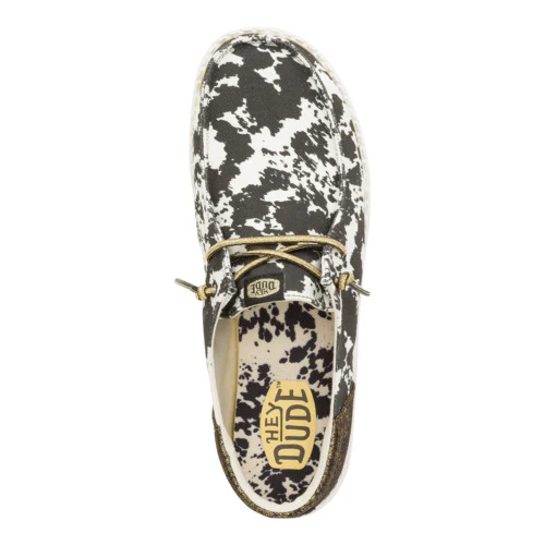 Wendy Funk Cowgirl - White/Black Cow Print
