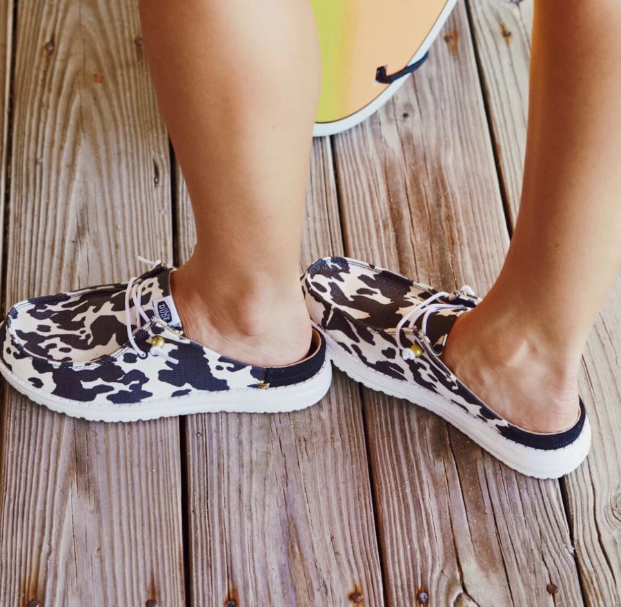 Wendy Slip Classic - White/Black Cow Print