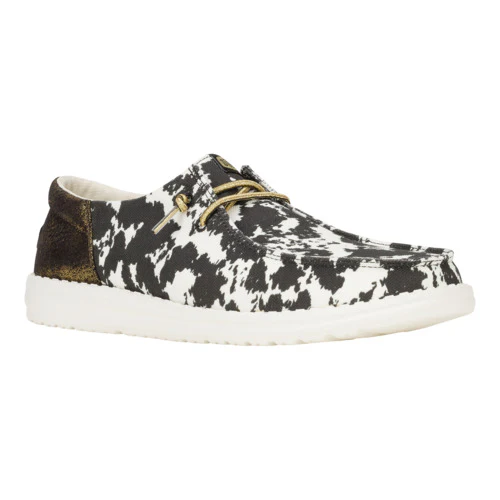 Wendy Funk Cowgirl - White/Black Cow Print