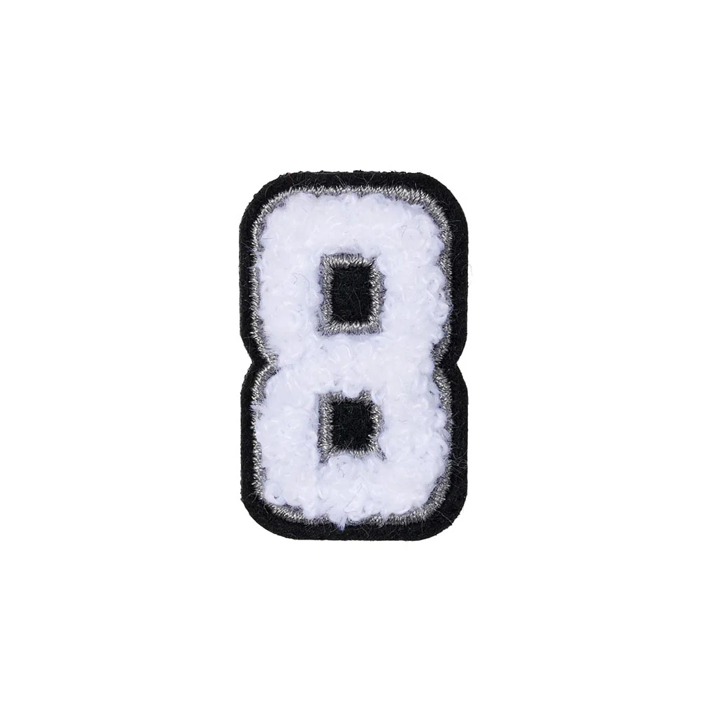 Number 8 Patch - 8 Black/White