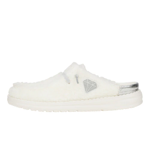 Wendy Slip Fuzzy Bridal - White/Silver